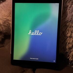 Apple Tablet with Black Frame and Vibrant Display